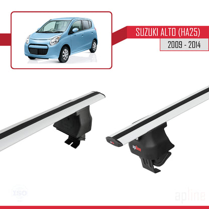 Compatible avec Suzuki Alto (HA25) 2009-2014 ACE-4 Barres de Toit Railing Porte-Bagages de Voiture Gris Aluminium 2 Barres