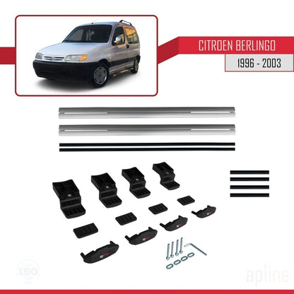 Compatible with Citroen Berlingo (M49) 1996-2003 BASIC Model Car Roof Rack Cross Bar Grey Aluminium 2 Bars