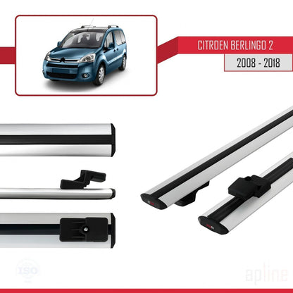 Compatibile con Citroen Berlingo 2 (B9) 2008-2018 modello BASIC Barre portatutto per auto Portapacchi in alluminio grigio 2 barre