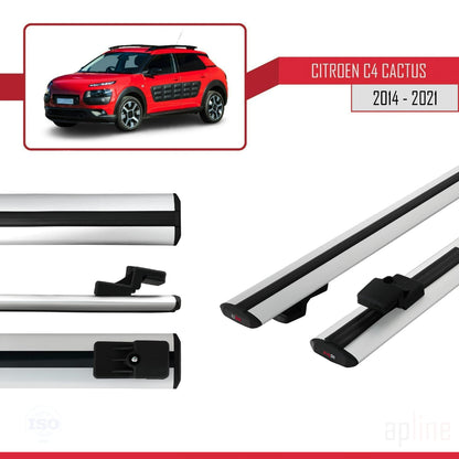 Compatibile con Citroen C4 Cactus 2014-2021 modello BASIC Barre portatutto per auto Portapacchi in alluminio grigio 2 barre