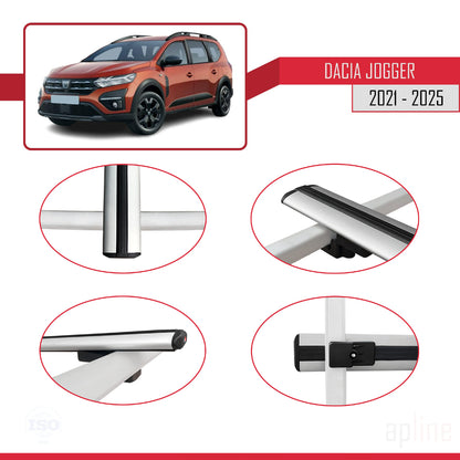 Compatibile con Dacia Jogger 2021-2025 modello BASIC Barre portatutto per auto Portapacchi in alluminio grigio 3 barre