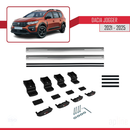 Compatibile con Dacia Jogger 2021-2025 modello BASIC Barre portatutto per auto Portapacchi in alluminio grigio 2 barre
