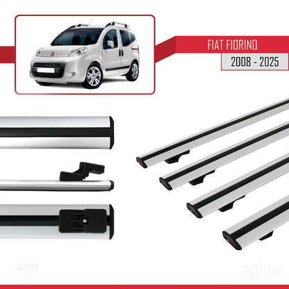 Compatibile con Fiat Fiorino 3 2008-2025 modello BASIC Barre portatutto Railing Portapacchi Auto Alluminio Grigio 4 Barre