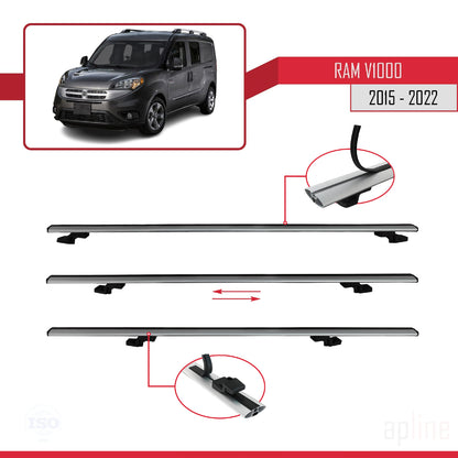 Compatible avec Ram V1000 2015-2022 BASIC Model Barres de Toit Railing Porte-Bagages de Voiture Gris Aluminium 3 Barres