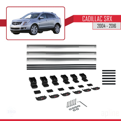 Compatibile con Cadillac SRX modello BASIC 2004-2016 Barre portatutto per auto Portapacchi in alluminio grigio 3 barre