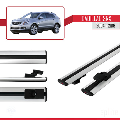 Compatibile con Cadillac SRX modello BASIC 2004-2016 Barre portatutto per auto Portapacchi in alluminio grigio 2 barre