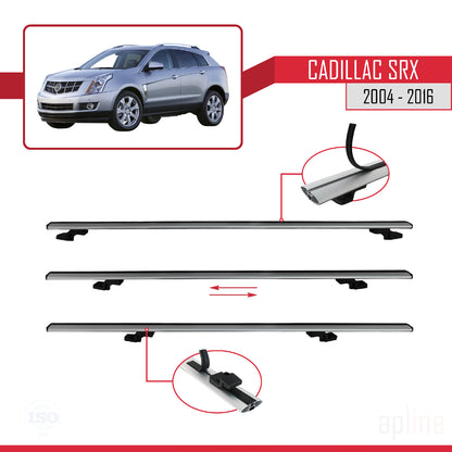 Compatibile con Cadillac SRX modello BASIC 2004-2016 Barre portatutto per auto Portapacchi in alluminio grigio 2 barre