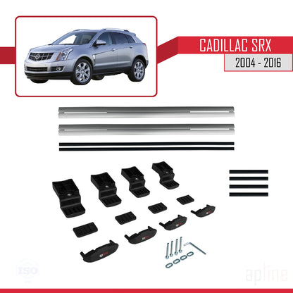 Compatibile con Cadillac SRX modello BASIC 2004-2016 Barre portatutto per auto Portapacchi in alluminio grigio 2 barre