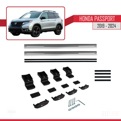 Compatibile con Honda Passport 2019-2024 modello BASIC Barre portatutto per auto Portapacchi in alluminio grigio 2 barre