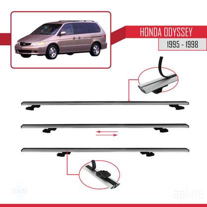 Compatibile con Honda Odyssey 1995-1998 modello BASIC Barre portatutto per auto Portapacchi in alluminio grigio 2 barre