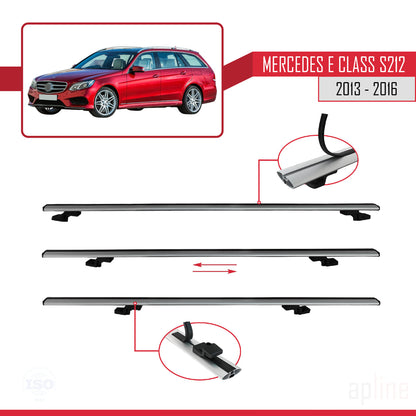 Compatible avec Mercedes E Class S212 2013-2016 BASIC Model Barres de Toit Railing Porte-Bagages de Voiture Gris Aluminium 3 Barres