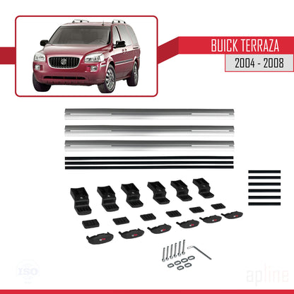 Compatibile con Buick Terraza CXL 2004-2008 modello BASIC Barre portatutto per auto in alluminio grigio 3 barre