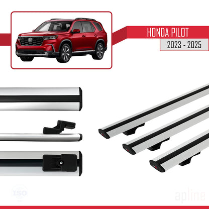 Compatibile con Honda Pilot 2023-2025 modello BASIC Barre portatutto per auto Portapacchi in alluminio grigio 3 barre