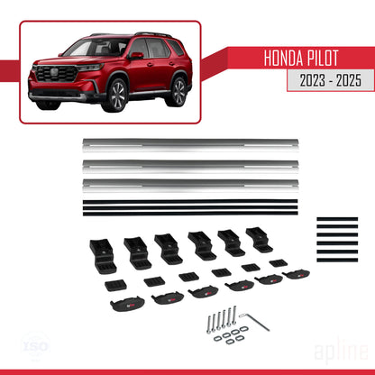 Compatibile con Honda Pilot 2023-2025 modello BASIC Barre portatutto per auto Portapacchi in alluminio grigio 3 barre