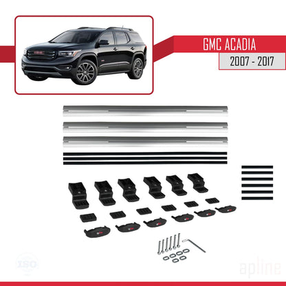 Compatibile con GMC Acadia modello BASIC 2007-2017 Portapacchi per auto in alluminio grigio 3 barre