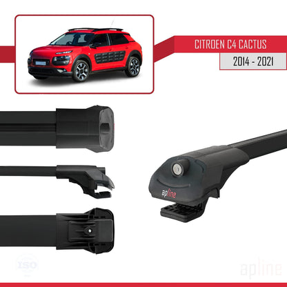 Compatibile con Citroen C4 Cactus 2014-2021 ACE-1 Barre portatutto per auto Portapacchi in alluminio nero 3 barre