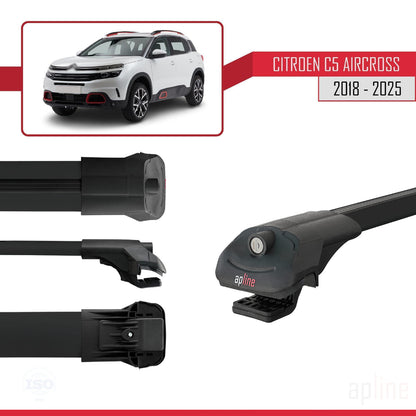 Compatibile con Citroen C5 Aircross 2018-2025 ACE-1 Barre portatutto per auto Portapacchi in alluminio nero 3 barre