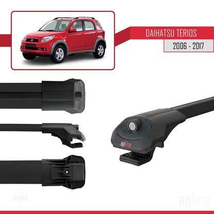 Compatibile con Daihatsu Terios 2 (J200) 2006-2017 Barre portatutto ACE-1 Portapacchi per auto in alluminio nero 2 barre