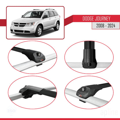 Compatibile con Dodge Journey 2008-2024 ACE-1 Barre portatutto per auto Portapacchi in alluminio nero 3 barre
