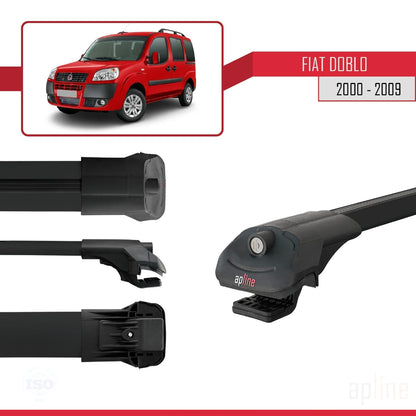 Compatibile con Fiat Doblo 2000-2009 ACE-1 Barre Portatutto Portapacchi Auto Alluminio Nero 4 Barre