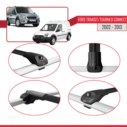 Compatibile con Ford Transit/Tourneo Connect 2002-2013 ACE-1 Barre portatutto per auto Portapacchi in alluminio nero 3 barre