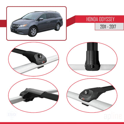 Compatibile con Honda Odyssey 2011-2017 ACE-1 Barre portatutto per auto Portapacchi in alluminio nero 2 barre