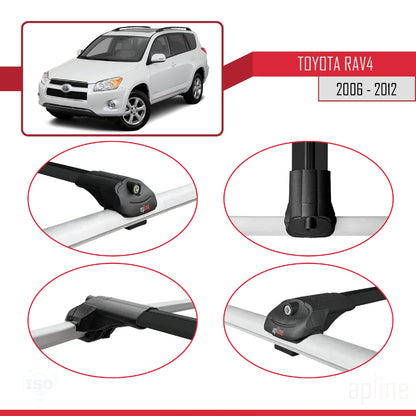 Compatibile con Toyota RAV4 III (XA30) 2006-2012 ACE-1 Barre Tetto Portapacchi Auto Barre Portatutto Nero Alluminio 3 Barre