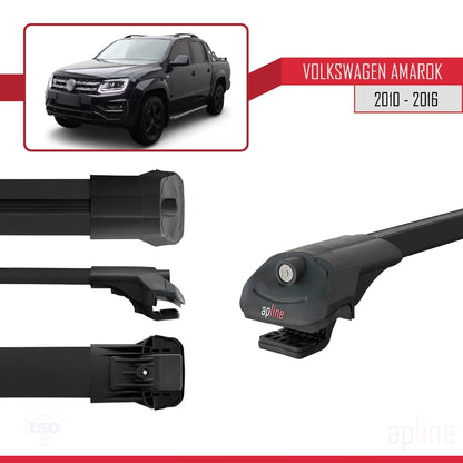 Compatibile con Volkswagen Amarok (2F) Pre-Facelift 2010-2016 ACE-1 Barre Tetto Portapacchi Auto Barre Portatutto Nero Alluminio 3 Barre