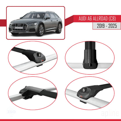 Compatibile con A6 (C8) Allroad 2019-2025 ACE-1 Barre portatutto per auto Portapacchi in alluminio nero 3 barre