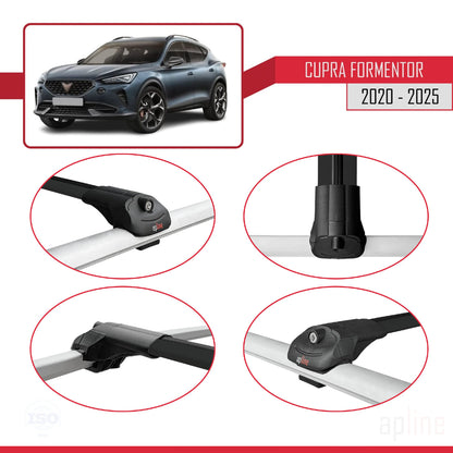 Compatibile con Cupra Formentor 2020-2025 ACE-1 Barre portatutto per auto Portapacchi in alluminio nero 3 barre