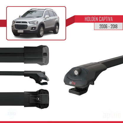Compatibile con Holden Captiva 2006-2018 ACE-1 Barre portatutto per auto Portapacchi Alluminio nero 2 barre