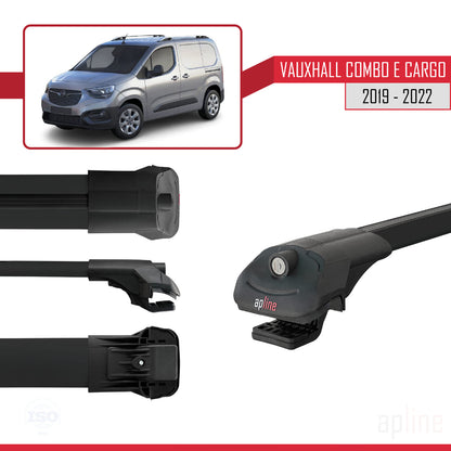 Compatible avec Vauxhall Combo E Cargo 2019-2022 ACE-1 Barres de Toit Railing Porte-Bagages de Voiture Noir Aluminium 3 Barres