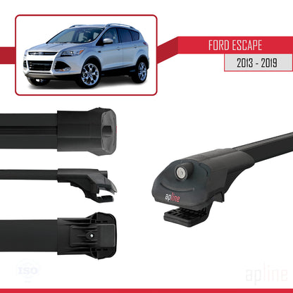 Compatibile con Ford Escape 3 2013-2019 ACE-1 Barre portatutto per auto Portapacchi in alluminio nero 3 barre