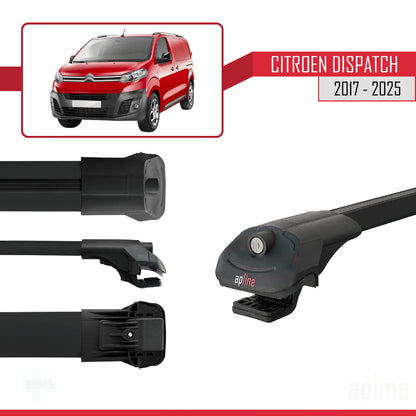 Compatibile con Citroen Dispatch (K0) 2017-2025 ACE-1 Barre portatutto per auto Portapacchi in alluminio nero 4 barre