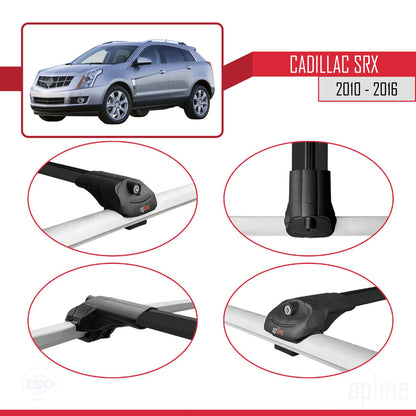 Compatibile con Cadillac SRX 2010-2016 ACE-1 Barre portatutto per auto Portapacchi in alluminio nero 2 barre