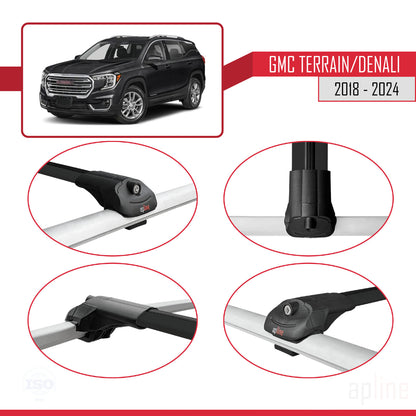 Compatibile con GMC Terrain Denali 2018-2024 ACE-1 Portapacchi per auto con barre portatutto in alluminio nero a 3 barre