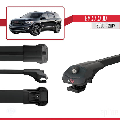 Compatibile con GMC Acadia 2007-2017 ACE-1 Barre portatutto per auto in alluminio nero 2 barre