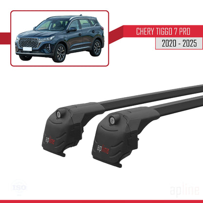 Kompatibel mit Chery Tiggo 7 (T15) Pro 2020-2025 ACE-2 Dachgepäckträger, Reling, Gepäckträger, schwarzes Aluminium, 2 Stangen