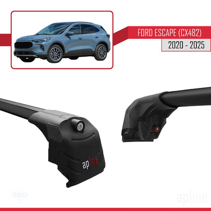 Compatibile con Ford Escape 4 (CX482) 2020-2025 ACE-2 Barre portatutto per auto Portapacchi in alluminio nero 2 barre