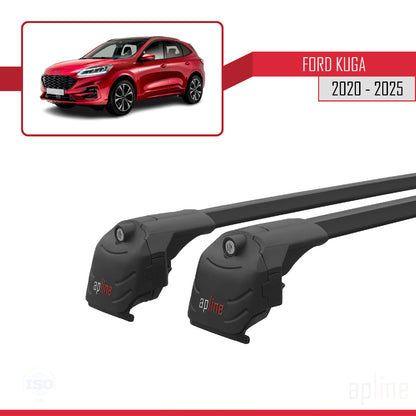 Compatibile con Ford Kuga 3 (CX482) 2020-2025 ACE-2 Barre portatutto per auto Portapacchi in alluminio nero 2 barre