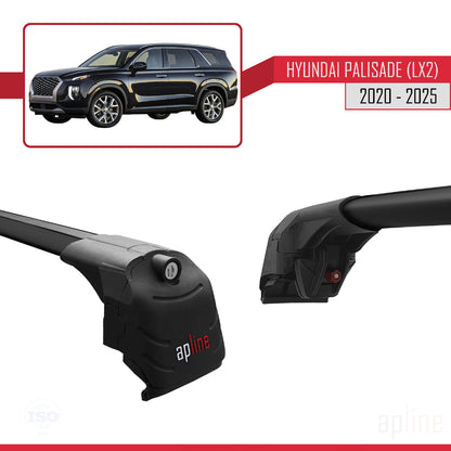 Compatibile con Hyundai Palisade (LX2) 2020-2025 ACE-2 Barre portatutto per auto, barre portatutto in alluminio nero, 2 barre