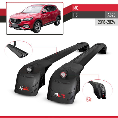 Compatibile con MG HS (AS23) 2018-2024 ACE-2 Barre Tetto Portapacchi Auto Barre Portatutto Nero Alluminio 2 Barre