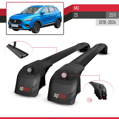 Compatibile con MG ZS 2018-2024 ACE-2 Barre Tetto Portapacchi Auto Barre Portatutto Nero Alluminio 2 Barre