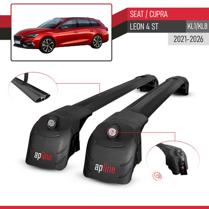 Compatibile con Seat/Cupra Leon 4 ST 2021-2025 ACE-2 Barre Tetto Portapacchi Auto Barre Portatutto Nero Alluminio 2 Barre