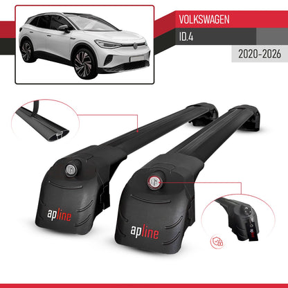 Compatibile con Volkswagen ID.4 2020-2025 ACE-2 Barre Tetto Portapacchi Auto Barre Portatutto Nero Alluminio 2 Barre