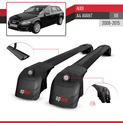 Compatibile con A4 (B8) Avant 2008-2015 ACE-2 Barre Tetto Portapacchi Auto Barre Portatutto Nero Alluminio 2 Barre
