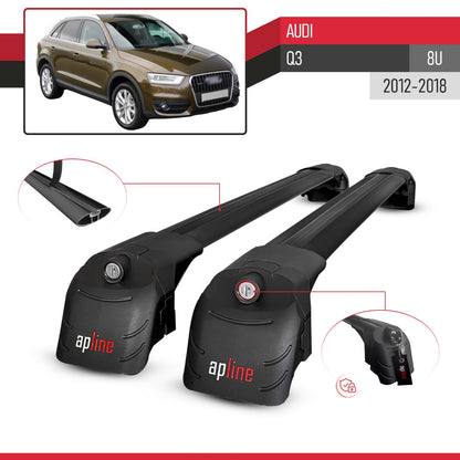 Compatibile con Q3 (8U) 2012-2018 ACE-2 Barre Tetto Portapacchi Auto Barre Portatutto Nero Alluminio 2 Barre