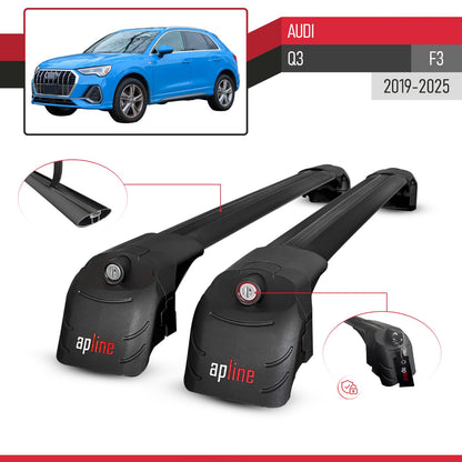 Compatibile con Q3 (F3) 2019-2025 ACE-2 Barre Tetto Portapacchi Auto Barre Portatutto Nero Alluminio 2 Barre