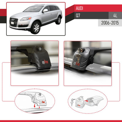Compatibile con Q7 (4L) 2006-2015 ACE-2 Barre Tetto Portapacchi Auto Barre Portatutto Nero Alluminio 2 Barre