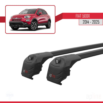 Compatibile con Fiat 500X 2014-2025 ACE-2 Barre Portatutto Portapacchi Auto Alluminio Nero 2 Barre